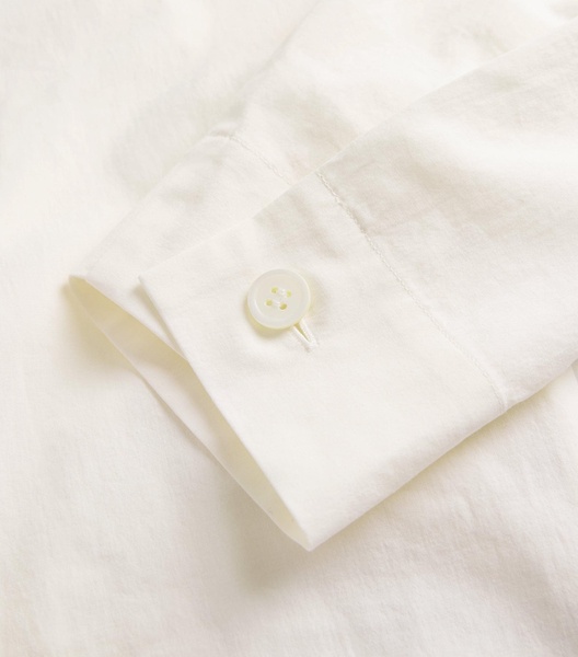 Cotton Button-Shoulder Oversized Shirt