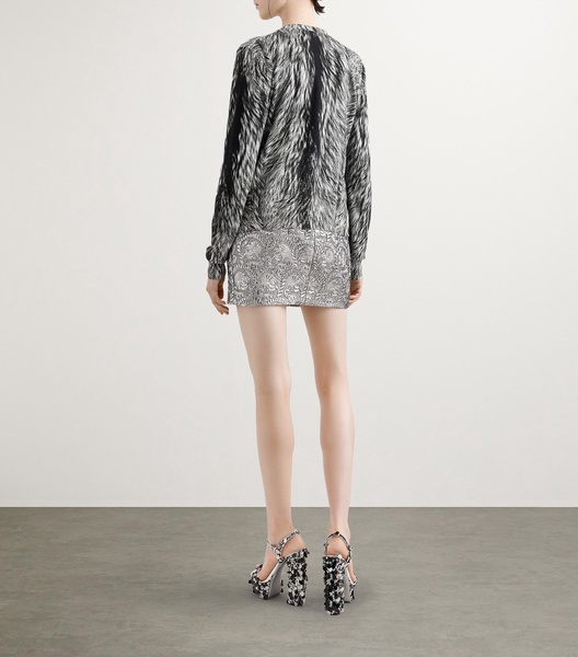 Brocade-Effect Mini Skirt