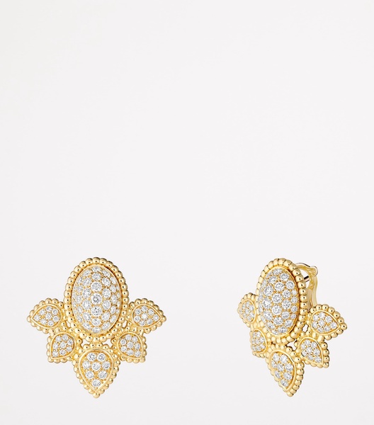 Yellow Gold and Diamond Serpent Bohème Vintage Stud Earrings