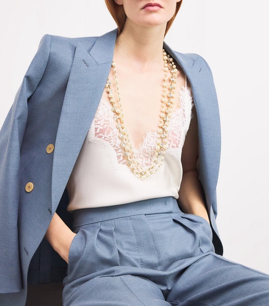 Embellished Pearl and Rhinestone Necklace