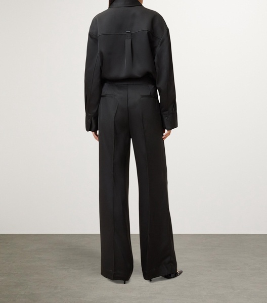 Satin Myrtle Wide-Leg  Trousers