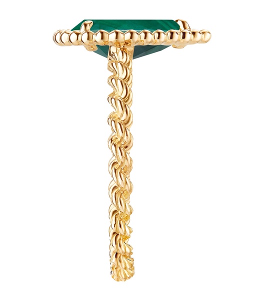 Yellow Gold and Malachite Small Motif Serpent Bohème Ring