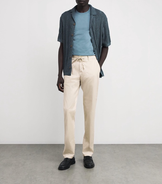 Stretch-Cotton Drawstring Trousers