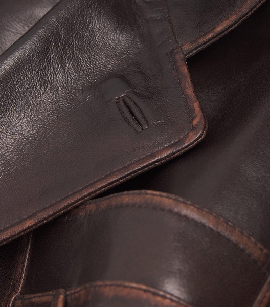 Double-Breasted Leather Jacket