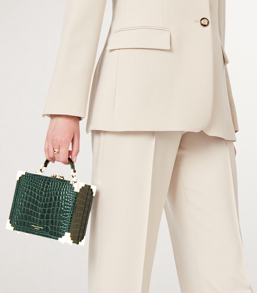 Mini Leather Trunk Clutch Bag