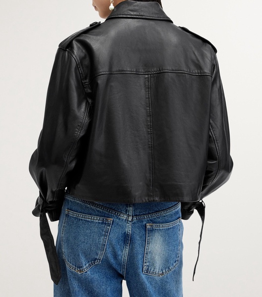 Leather Cropped Hendry Trench Coat