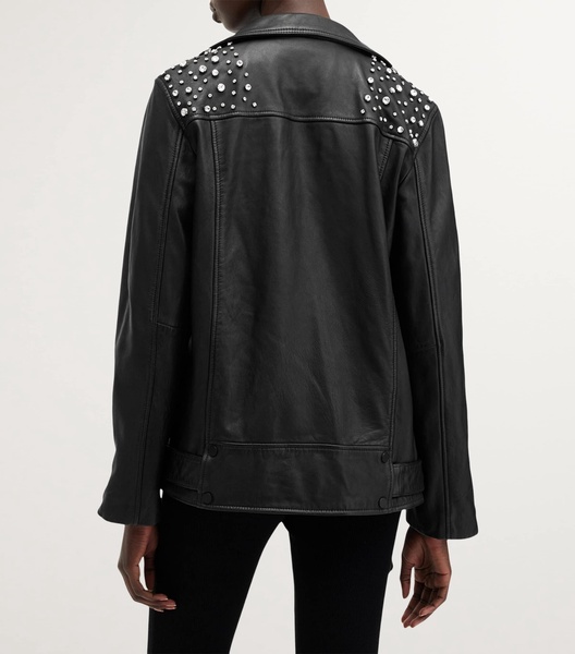 Leather Rhinestone Billie Jacket
