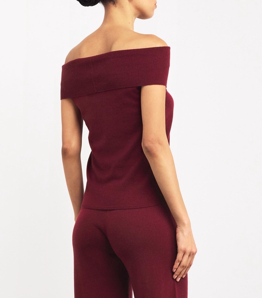 Wool-Cashmere Off-The-Shoulder Top