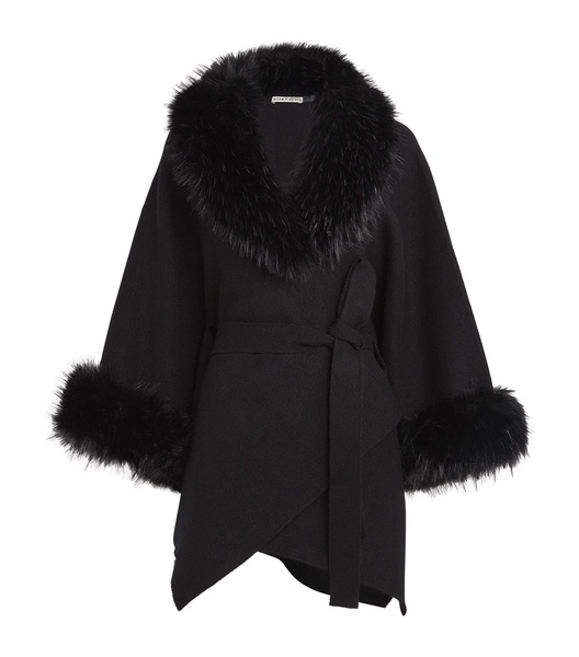 Faux Fur-Trim Joanna Cardigan