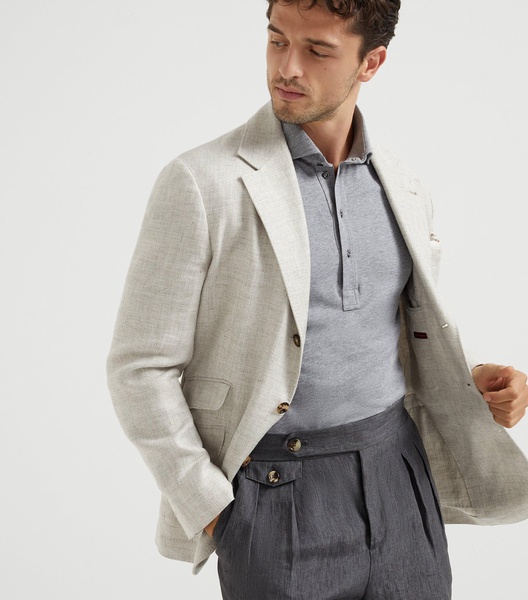Cotton Long-Sleeve Polo Shirt
