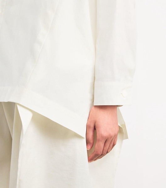 Cotton Button-Shoulder Oversized Shirt