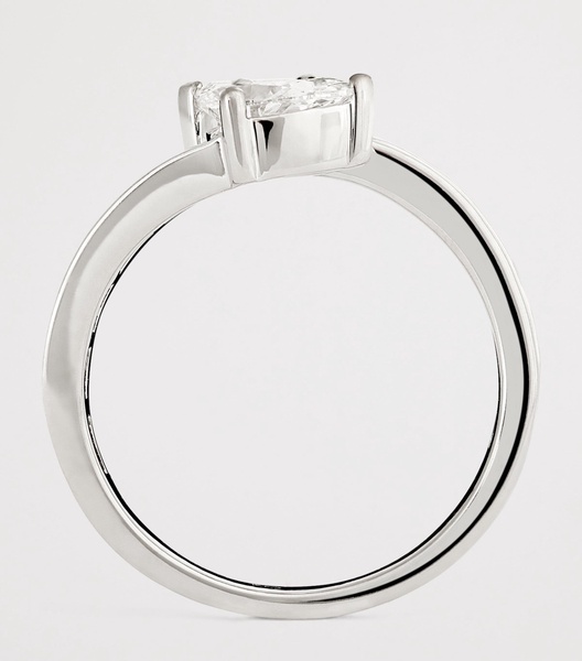 White Gold and Diamond  Saturn Ring