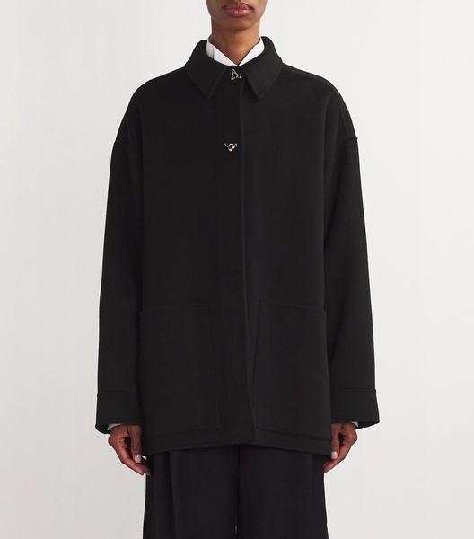 Wool-Silk Button Crane Jacket