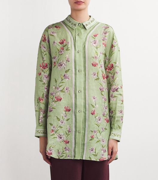 Linen Floral Print Cecilia Shirt