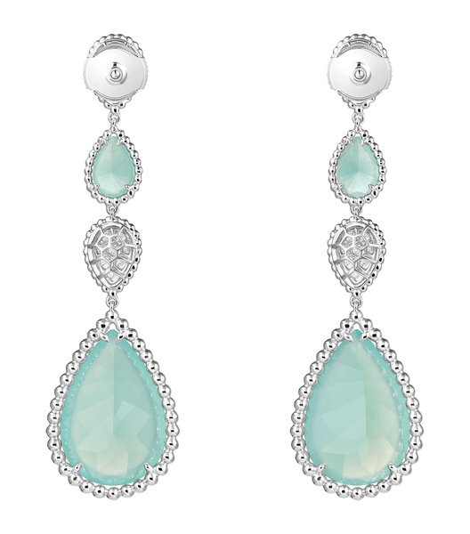 White Gold and Diamond Serpent Bohème Couleur Earrings