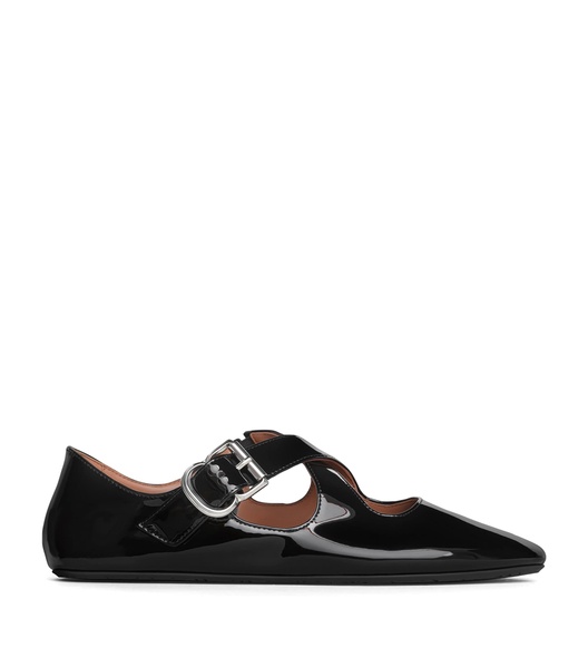 Patent Leather Criss-Cross Ballet Flats