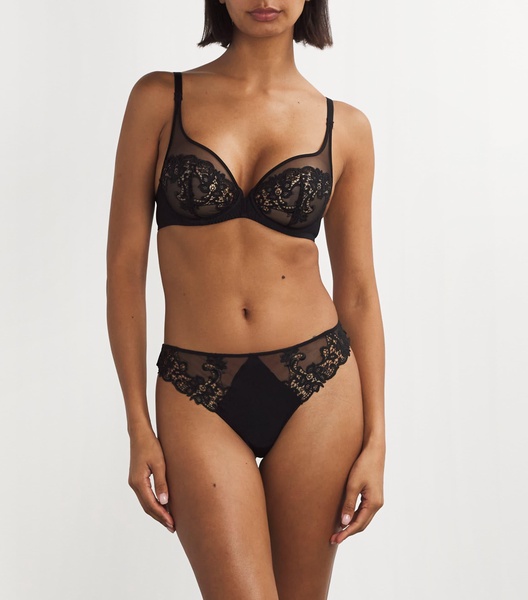 Embroidered Saga Plunge Bra
