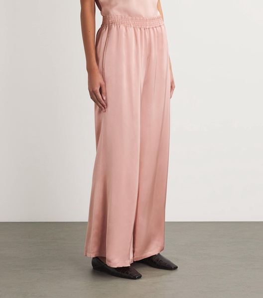 Elasticated-Waistband Flared Trousers