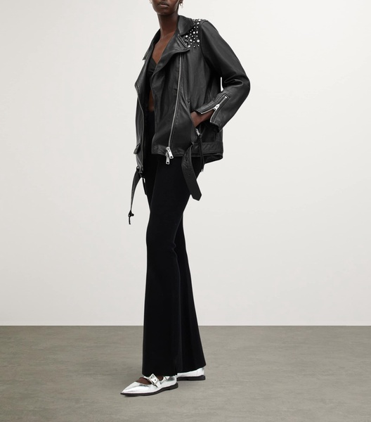 Leather Rhinestone Billie Jacket