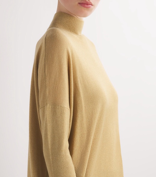 Cashmere Metallic Rollneck Sweater