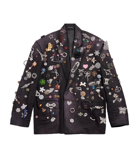 Women's Brooches Tailored Jacket in Black