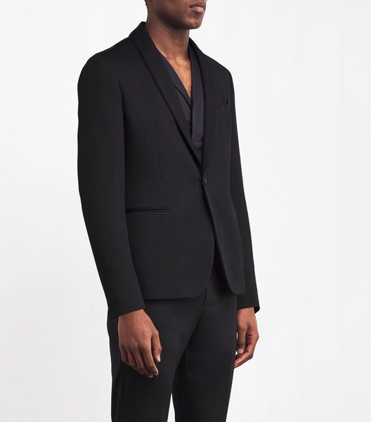 Silk-Blend Shawl-Lapel Blazer