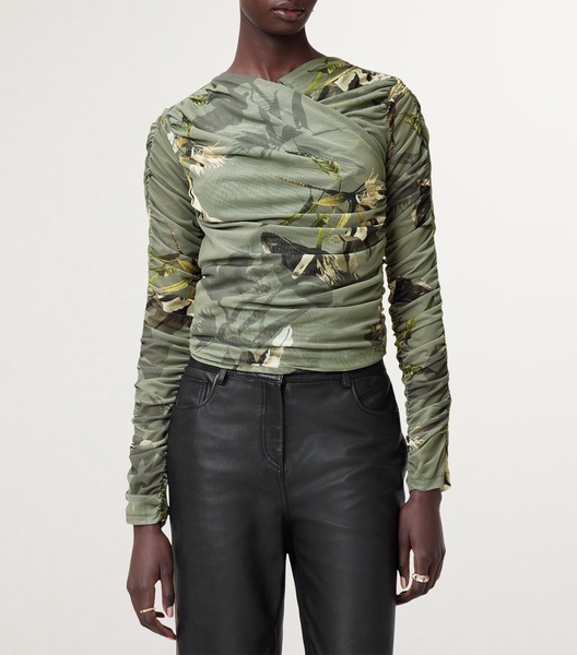 Draped Floral Print Hanako Top