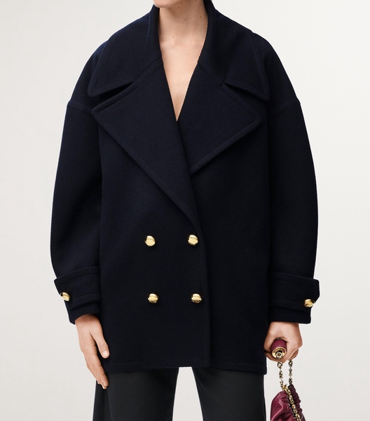 Wool Pebble Pea Coat
