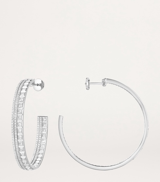 White Gold and Diamond Quatre Radiant Edition Hoop Earrings