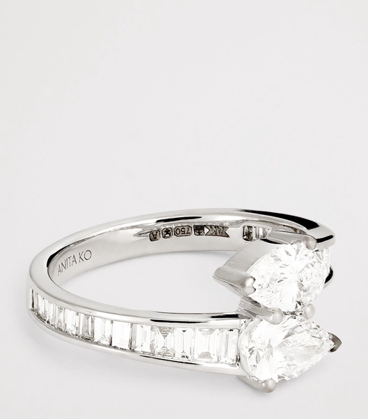 White Gold and Diamond  Saturn Ring