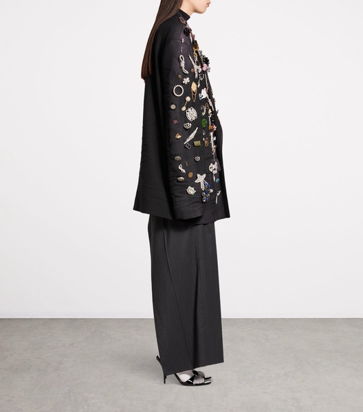 Women's Brooches Tailored Jacket in Black