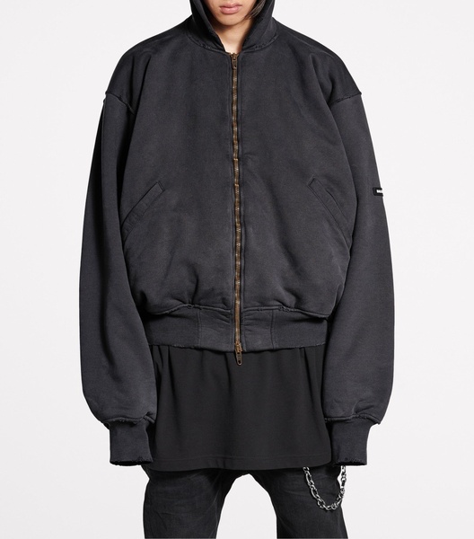Cotton Hooded Bomber Jacket
