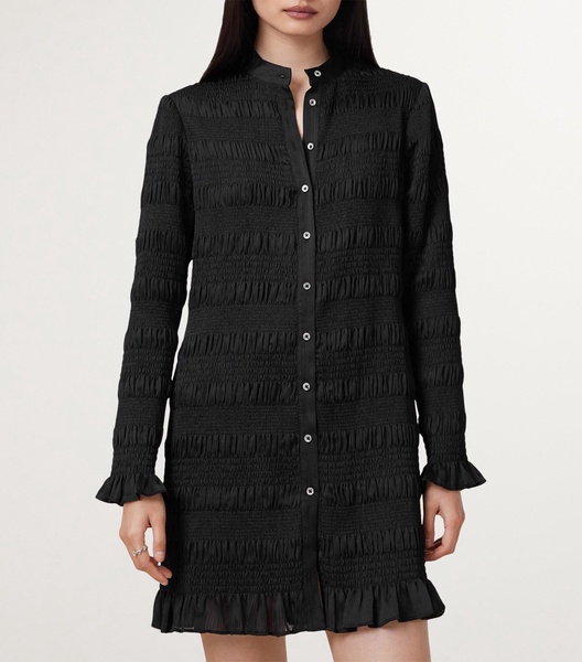 Shirred Meg Mini Shirt Dress