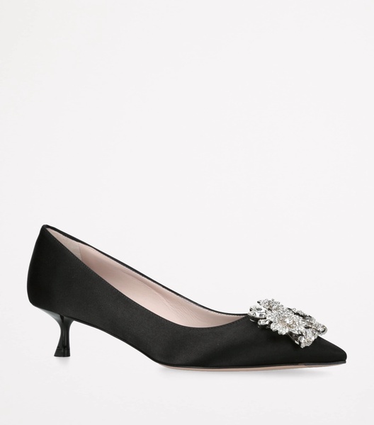 Satin Bouquet Strass Buckle Pumps 45