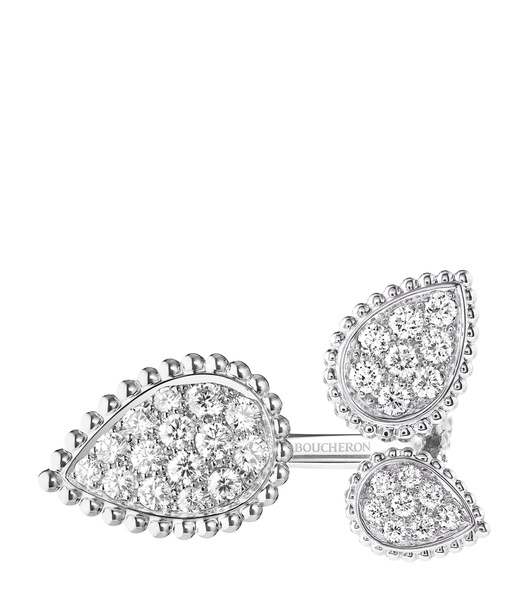 White Gold Serpent Bohème Three Motifs Ring