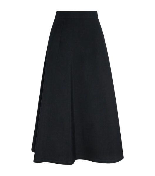 Wool-Blend A-Line Midi Skirt