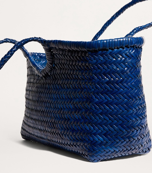 Large Leather Woven Nantucket Tote Bag