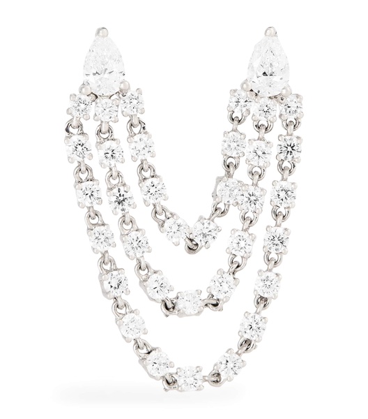 White Gold and Diamond Bianca Double Loop Earring