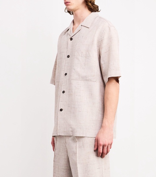 Slubbed Notched Collar Shirt