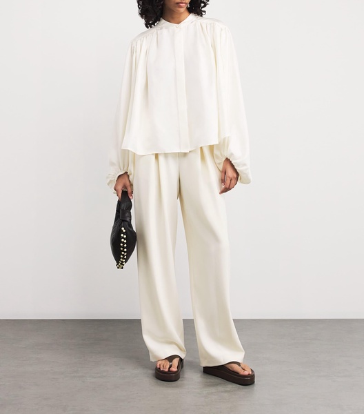 Silk Pleated Blouse