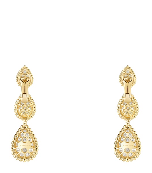 Yellow Gold Serpent Bohème Pendant Earrings