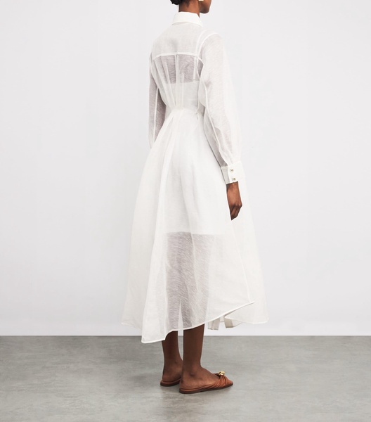 Linen-Silk Shirt Dress
