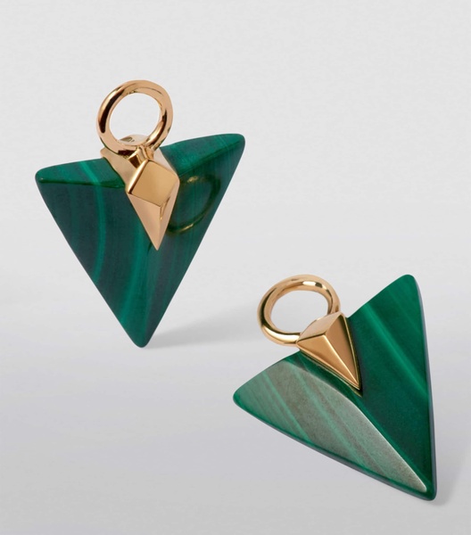 Yellow Gold and Malachite Flight Arrow Earring Drops