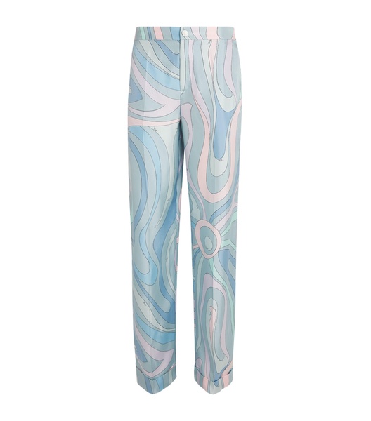 Marmo Print Wide-Leg Trousers