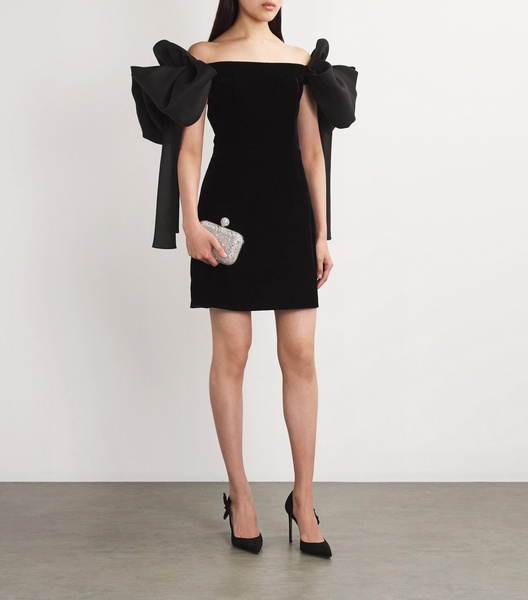 Velvet Off-The-Shoulder Mini Dress
