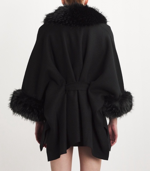 Faux Fur-Trim Joanna Cardigan
