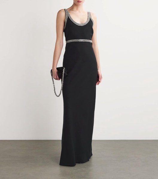 Bead-Trim Flores Maxi Dress