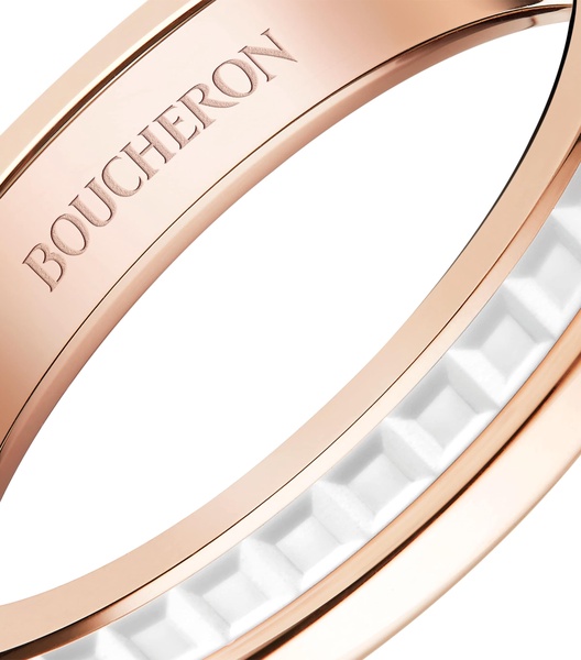 Rose Gold Quatre White Wedding Band