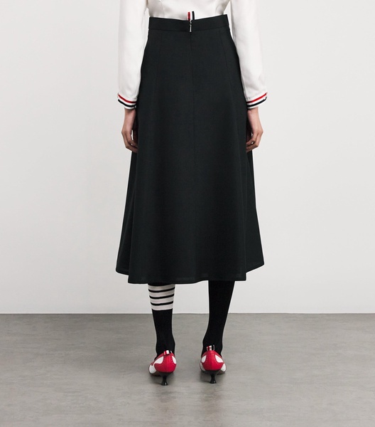Wool-Blend A-Line Midi Skirt