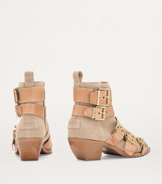 Suede Buckle-Detail Jane Boots